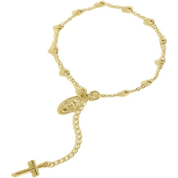 Catholic Rosary Bracelet Alloy Beads Cross Religious Jewelry for Women - Picture 9 of 9